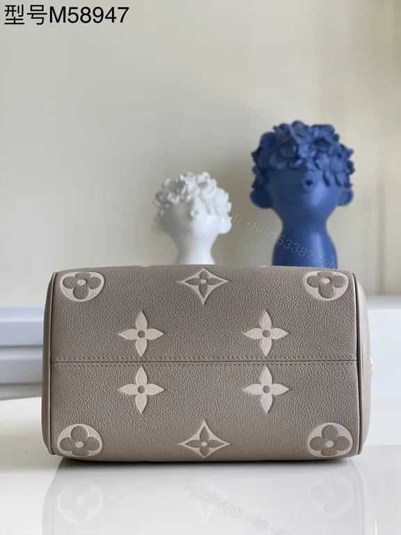 View 5 of Grey-Brown LV Monogram Satchel - Elegant Leather Bag