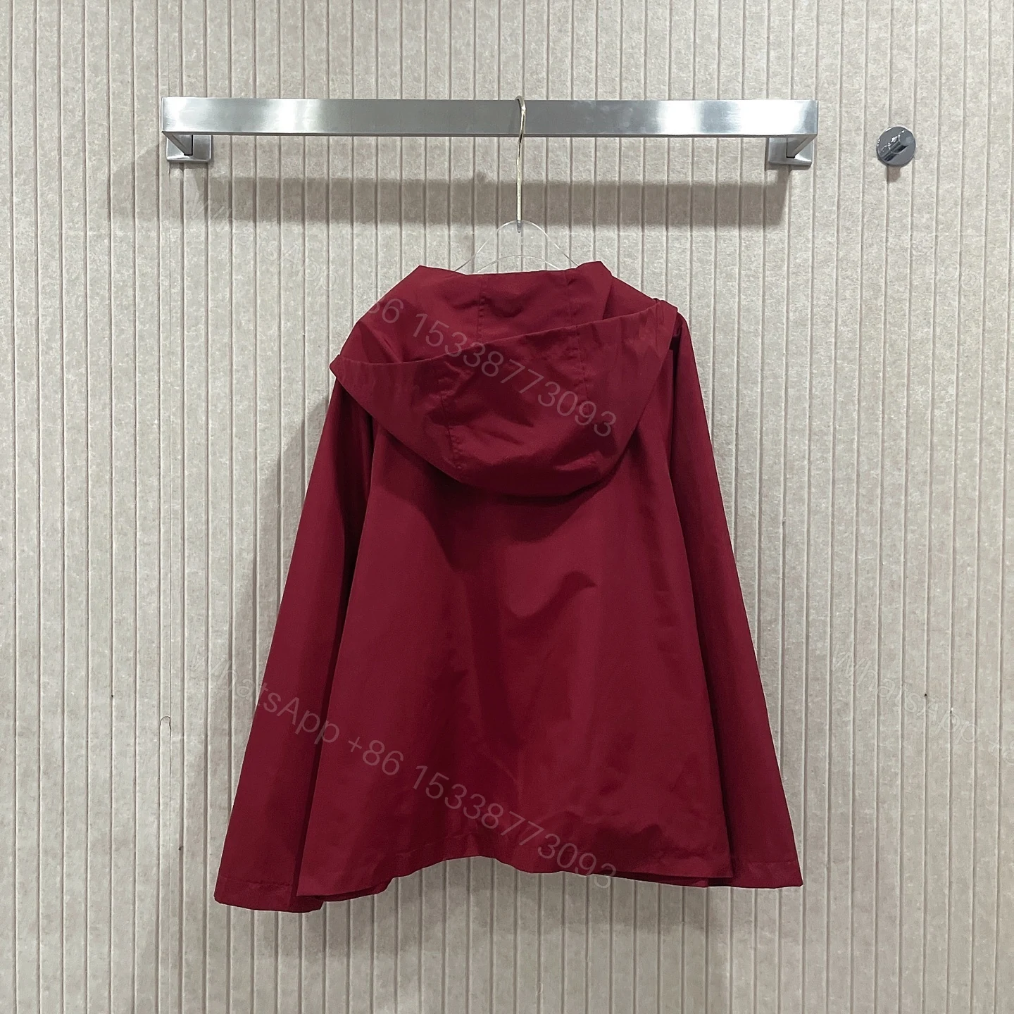View 4 of Gucci Hooded Fabric Jacket With Logo Rosso Ancora Red