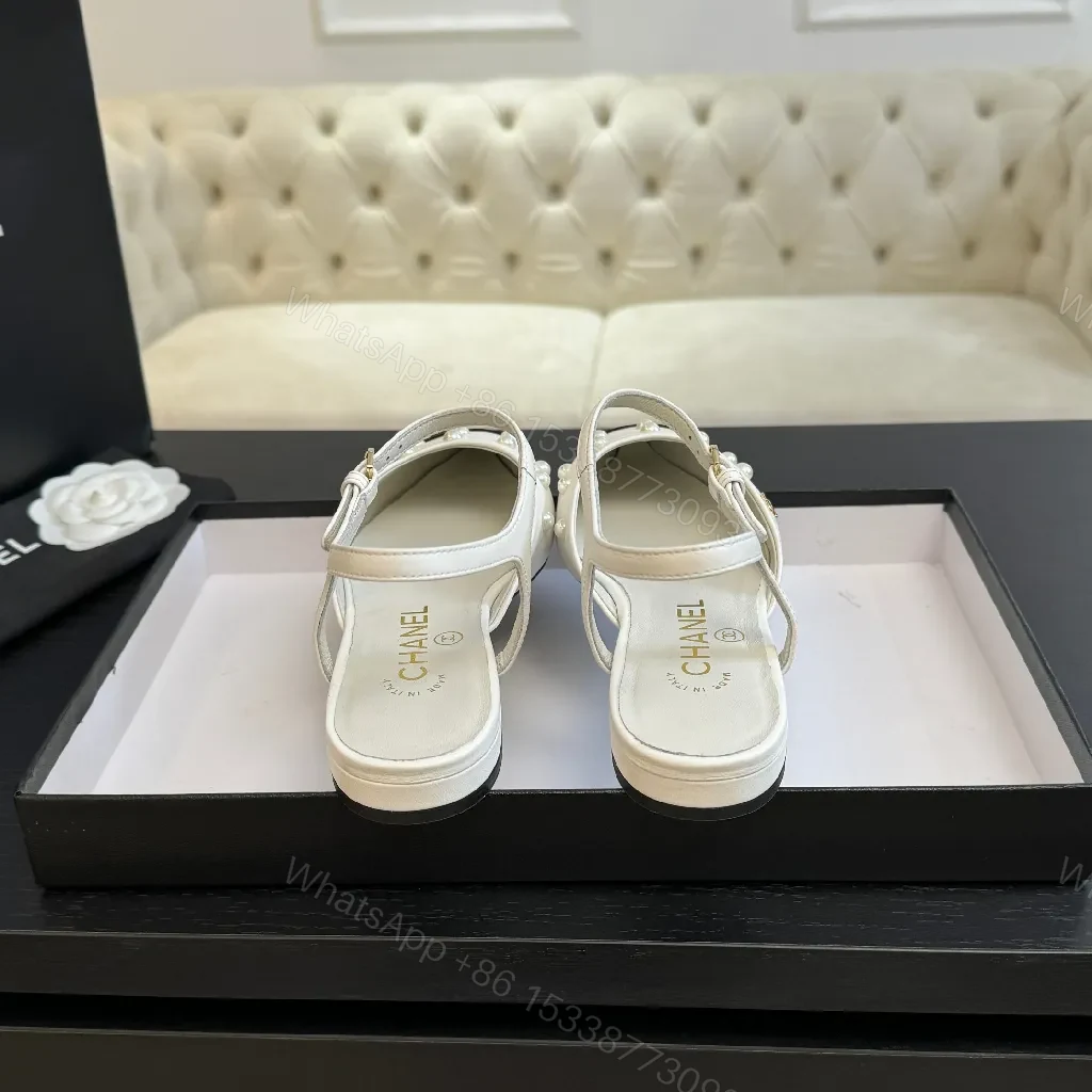View 5 of Ivory & Black Pearl Slingbacks: Two-Tone Pointed-Toe Shoe