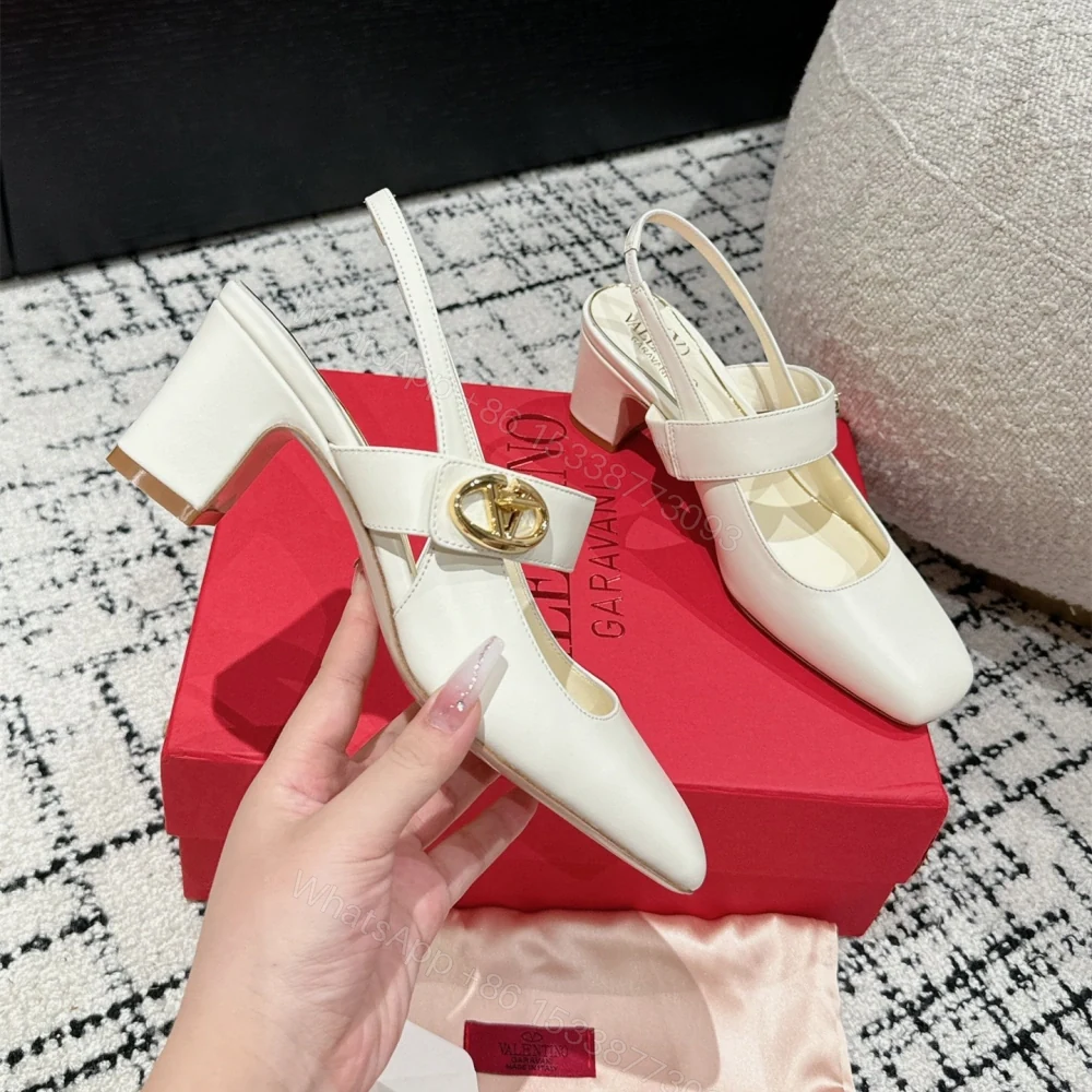View 4 of 高仿Valentino*5W2S0JY方頭露跟單鞋白色6CM免檢版