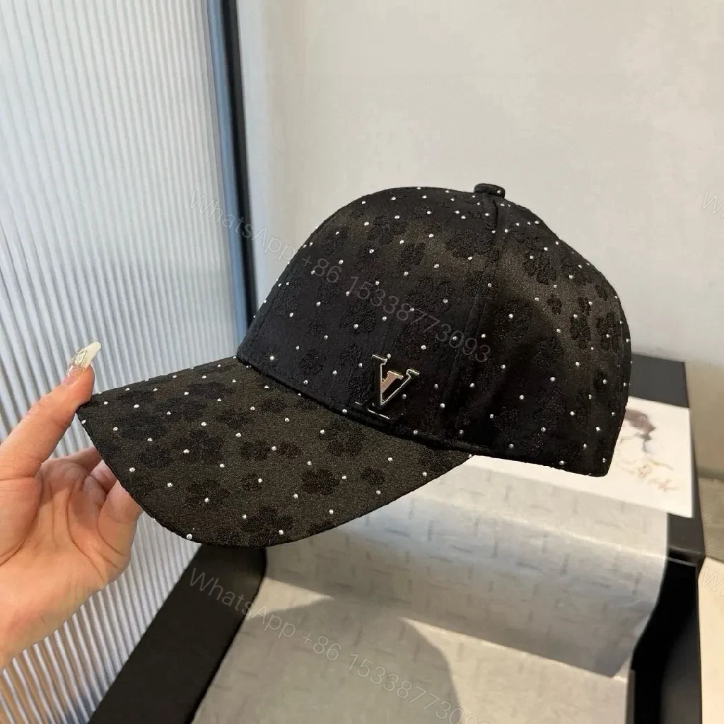 View 6 of Black Diamond-Embellished Cap with Monogram Detail