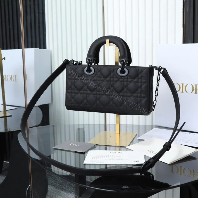 View 3 of Dior Black Medium Lady D-Joy Bag