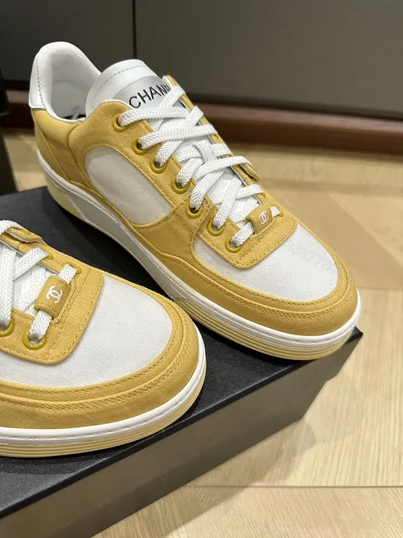 View 8 of Mustard Chanel-Quilted Suede High-Tops Sneakers