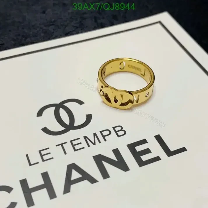 View 3 of Chanel CC Ring in Gold for Women Knockoff QJ89445