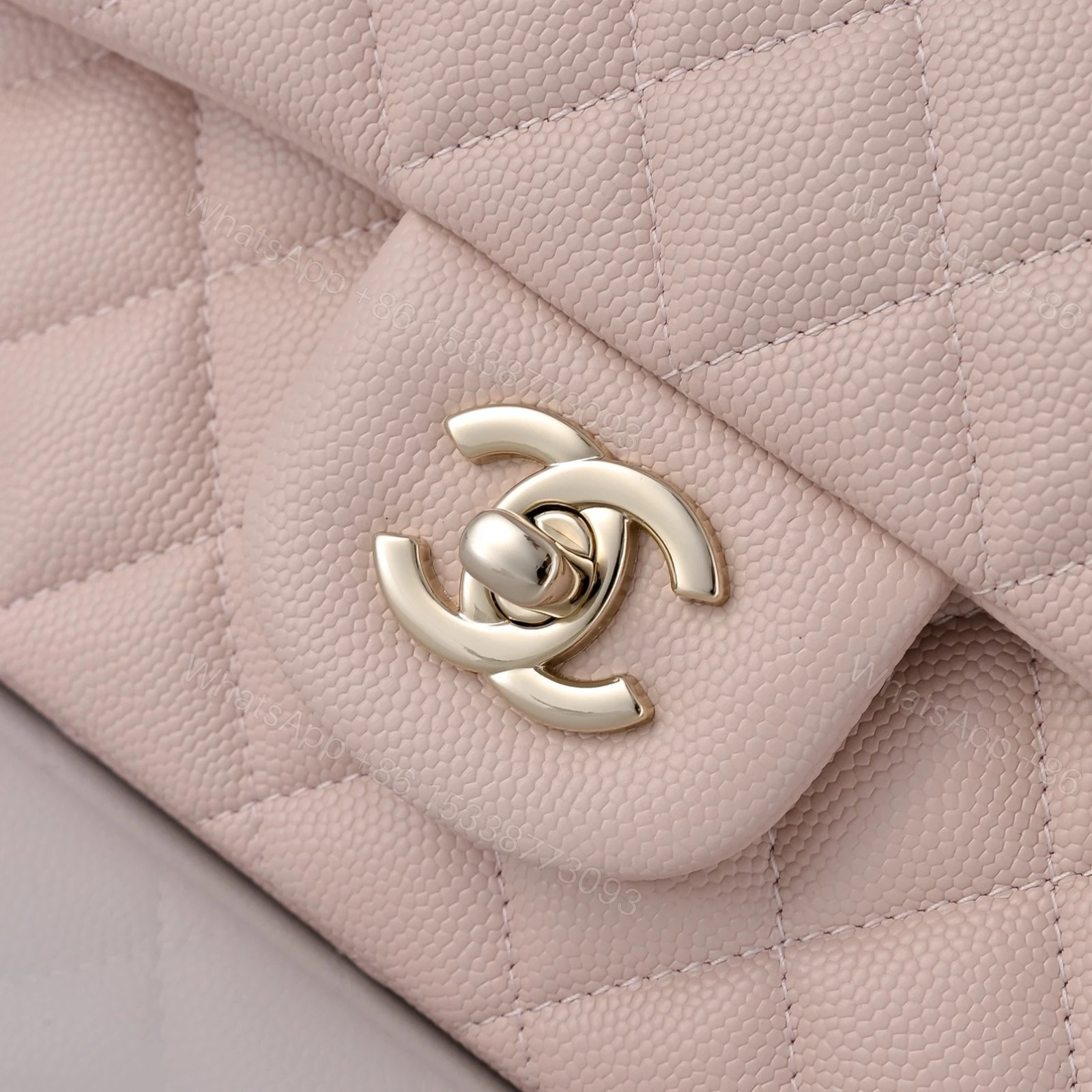 View 8 of Chanel Classic Flap Medium Light Pink Sliver Hardware