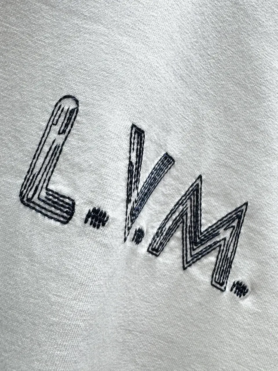 View 5 of Minimalist White Tee with Subtle L.V.M. Logo—Premium Everyday Essential