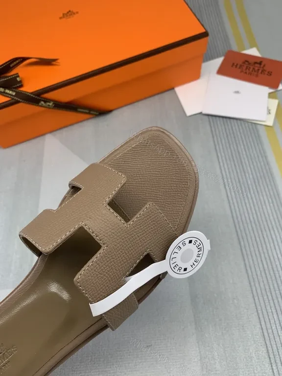 View 5 of Taupe Calfskin H-Cut Leather Sandals - Luxe Comfort