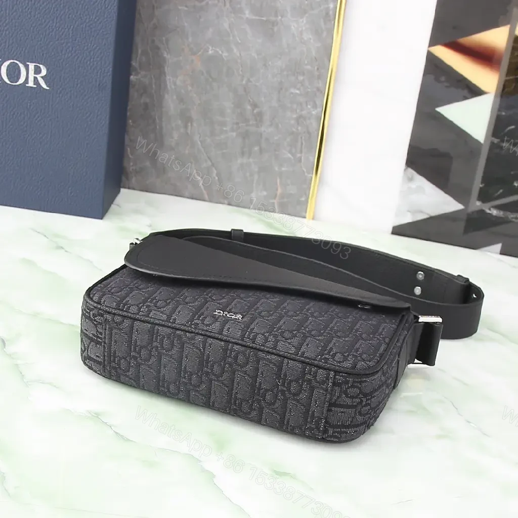 View 3 of Minimalist Crossbody: Monogram Leather, Black, Modern Chic, Durable Ease, Bag