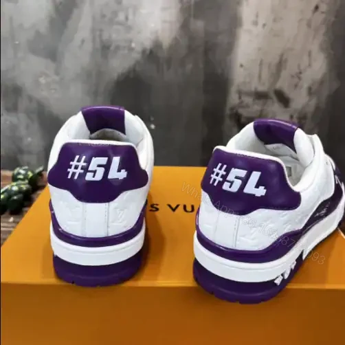 View 9 of LOUIS VUITTON TRAINE SNEAKERS IN WHITE AND PURPLE – LSVT383