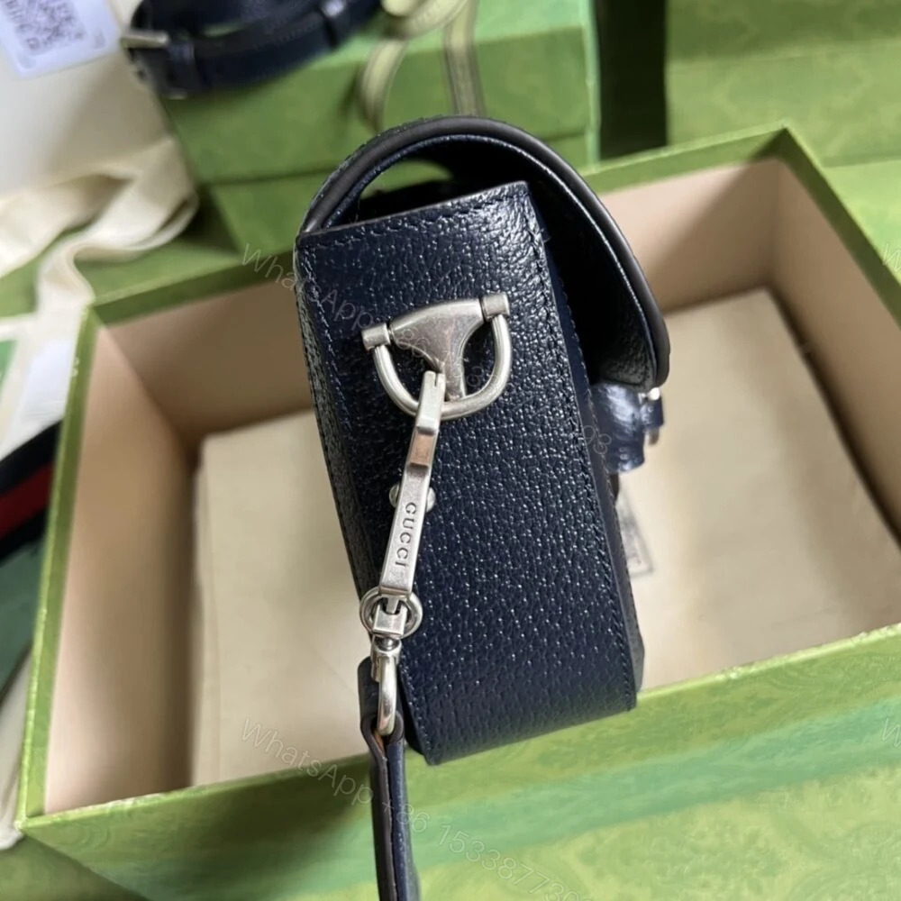View 5 of Gucci Horsebit 1955 Mini Bag Beige And Blue 20Cm 658574 96IWN 4076