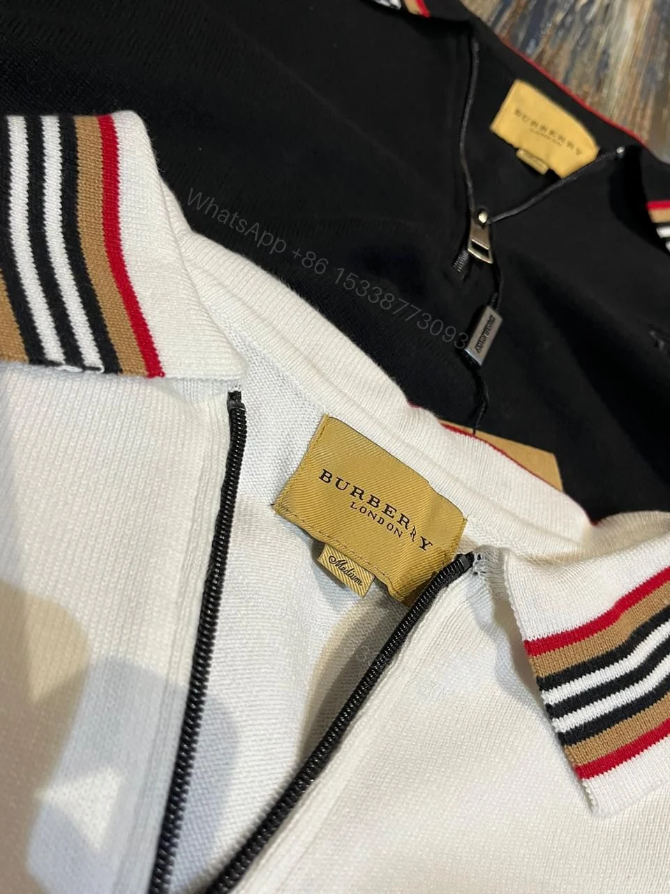 View 9 of FIRST COPY BURBERRY EXCLUSIVE HALF ZIP KNITTED SWEATERS