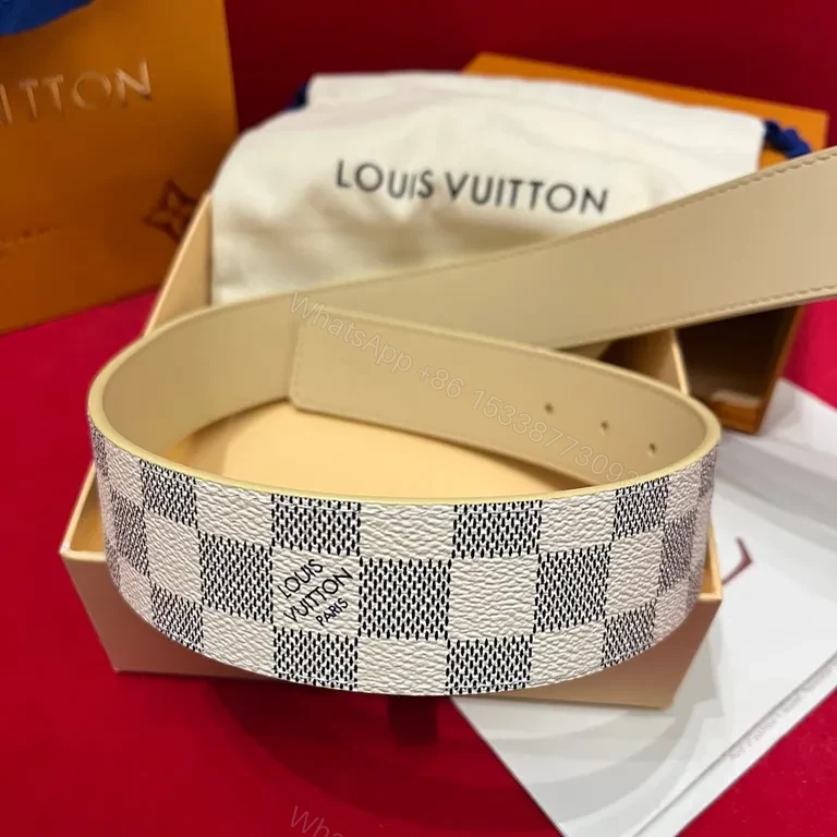 View 5 of Patterned Canvas Belt: Modern Luxury with LV Buckle, All-Day Comfort