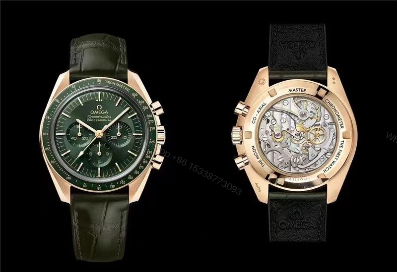 View 2 of Replica Omega Speedmaster Moonwatch Green Dial