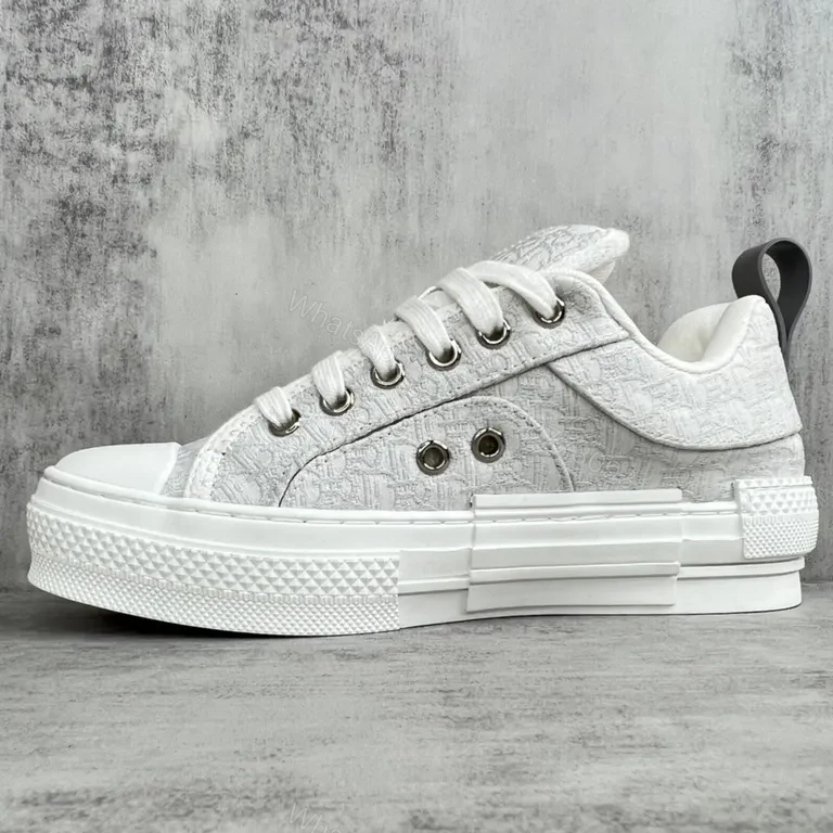 View 6 of White Dior-Influenced Luxury Sneaker: Subtle Monogram, All-Day Comfort
