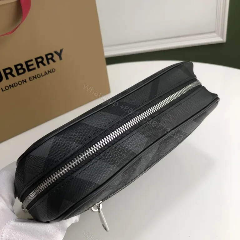 View 5 of Black Coated-Canvas Burberry Crossbody: Minimal Luxury Bag
