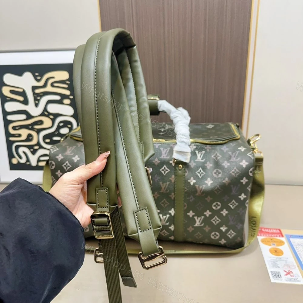 View 3 of Louis Vuitton Keepall Backpack 50Cm Khaki Green M26964