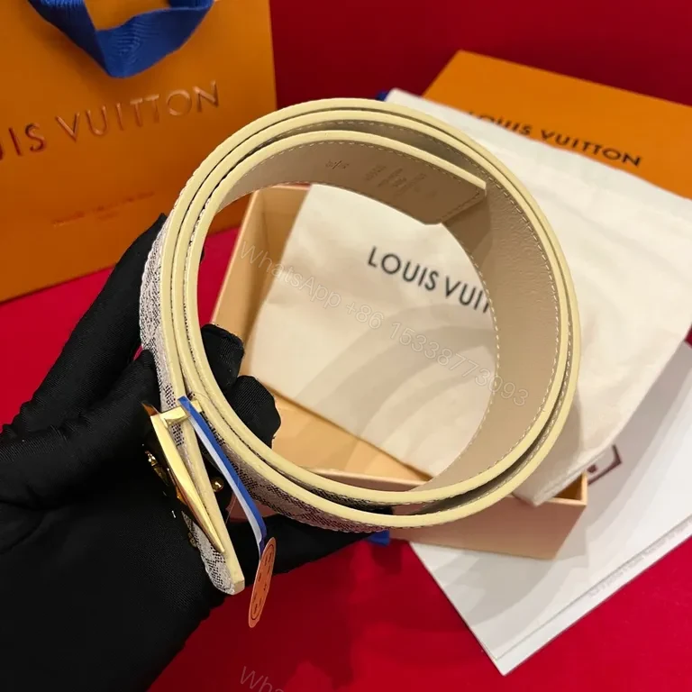View 7 of Patterned Canvas Belt: Modern Luxury with LV Buckle, All-Day Comfort