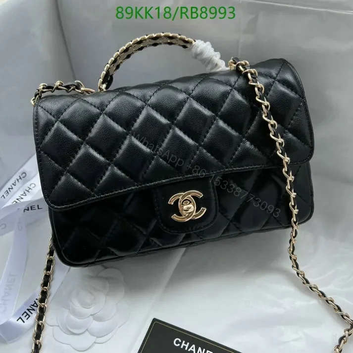 View 2 of Chanel Inspired Classic Black Flap Mini Bag- Elegant Style