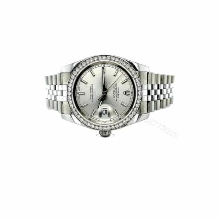 Rolex Datejust 116284 Super Clone : Diamond Bezel Silver Dial 36mm — view 2