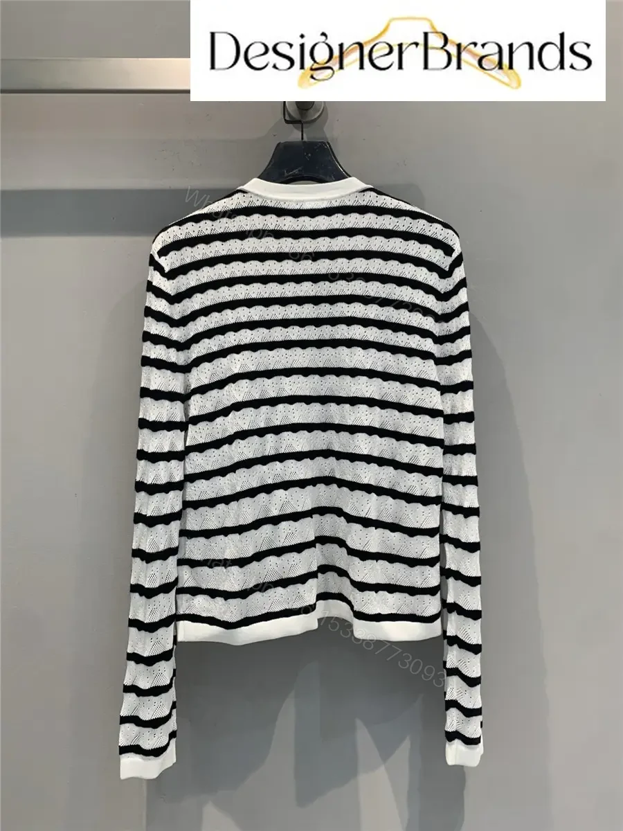 View 7 of Dior Mariniere Twinset Striped Knit Cardigan