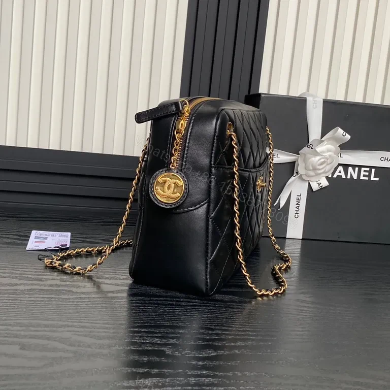 View 8 of Chic Quilted Leather Bag â€” Everyday Luxury, Gold Chain