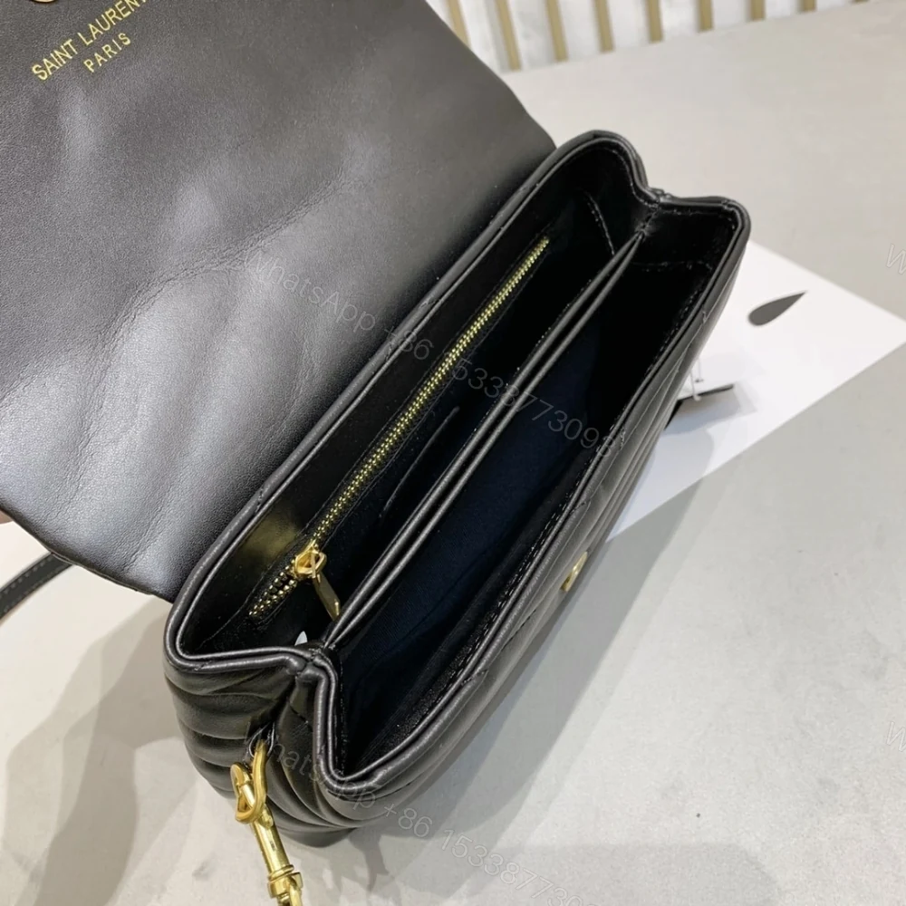 View 8 of Saint Laurent Loulou Toy Strap Bag In Quilted Y Black With Bronze Toned Metal Hardware 20Cm 678401DV7071000