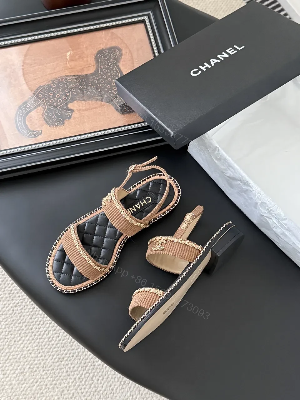 View 3 of Textured-Chic Sandals: Quilted Footbed, Rope-Edge Straps