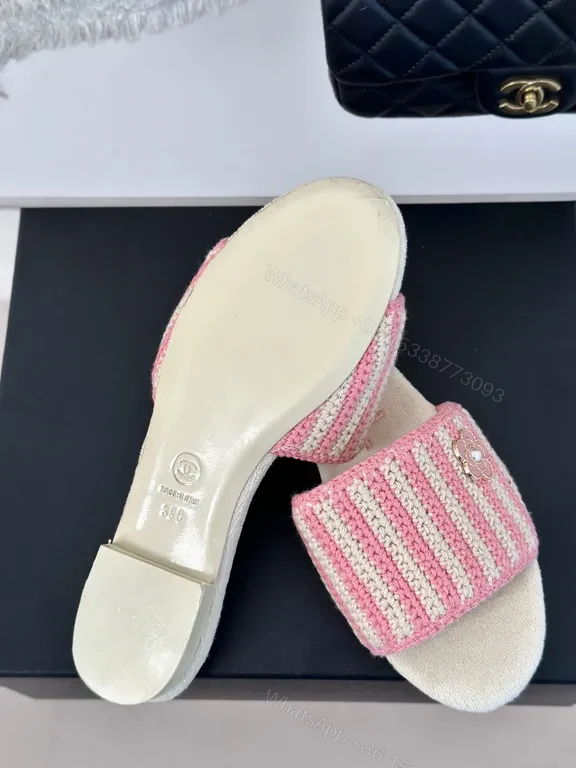 View 6 of Chanel-Inspired Knit Slides: Plush Comfort Luxury Sandals