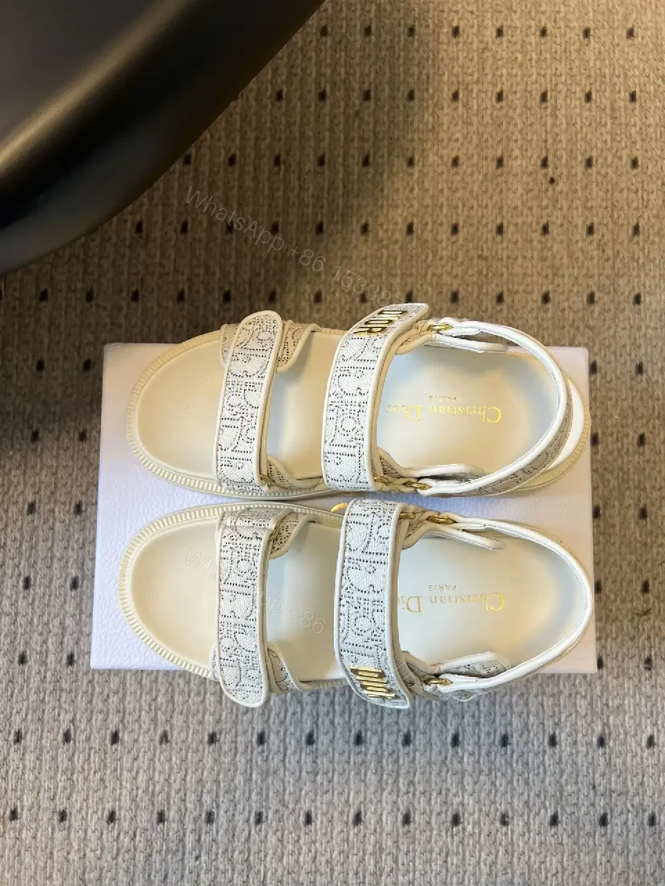 View 5 of Textured White Sandals: Lux Comfort Platform