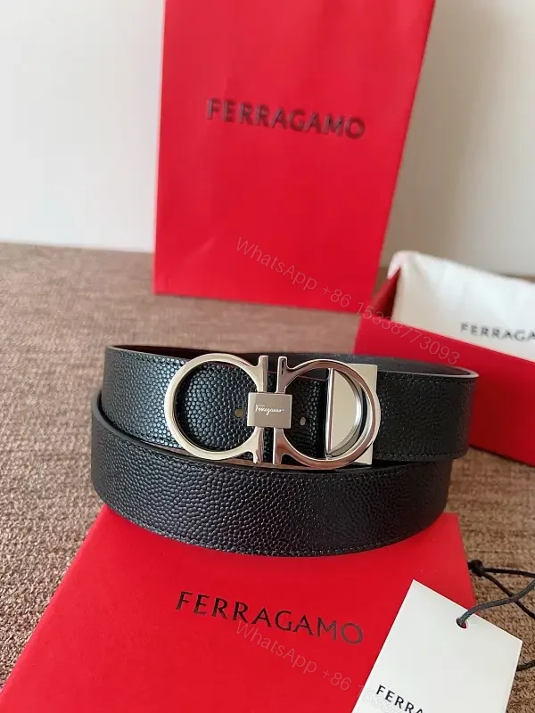 Two-Tone Leather Belt with Interlock Buckle – Luxury Everyday Style — view 1