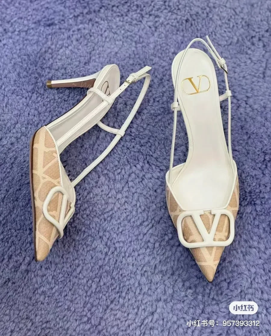 View 5 of Valentino Women White Mesh Slingback Pumps