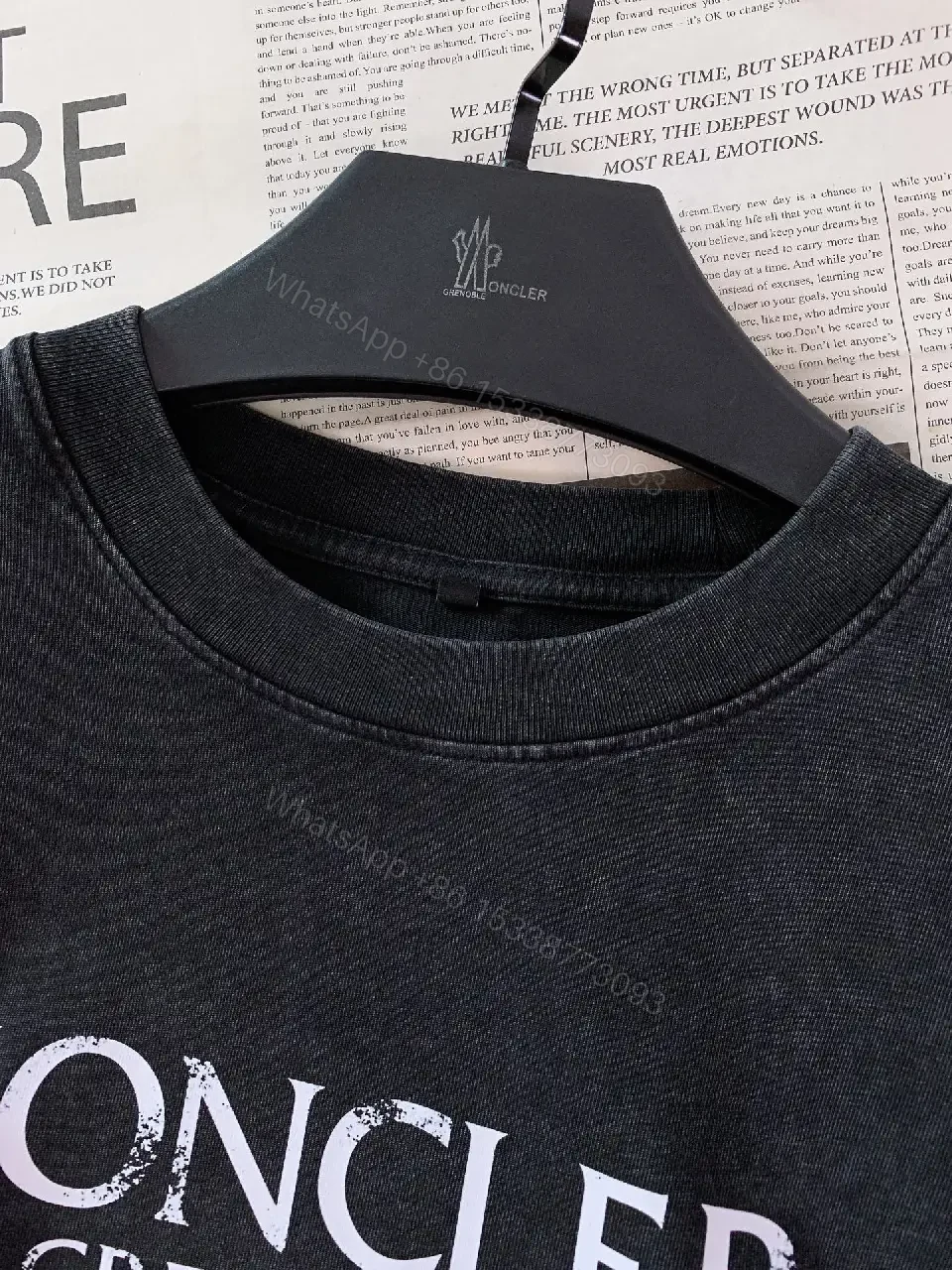 View 7 of Black Cotton-Blend Oversized Tee, Premium Streetwear Essential, Logo Detail