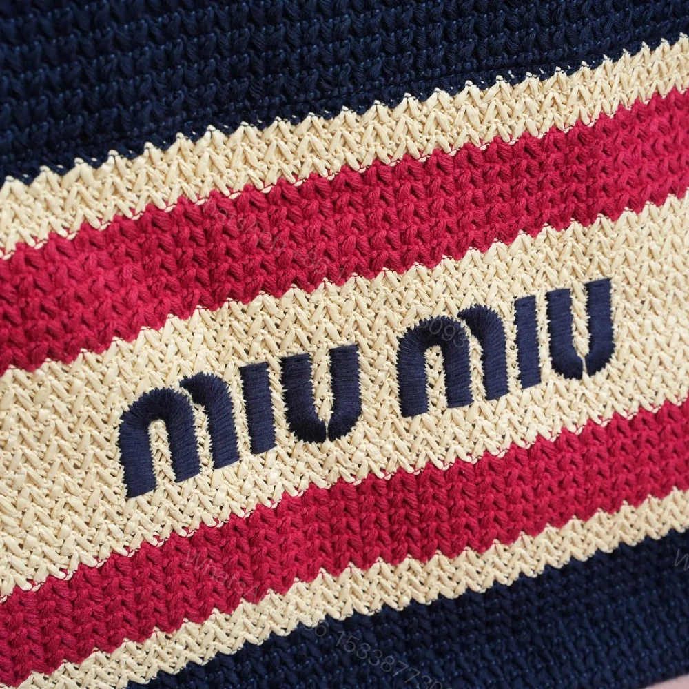 View 8 of 高仿miumiu*5BG228拼色LOGO手提包深藍色免檢版