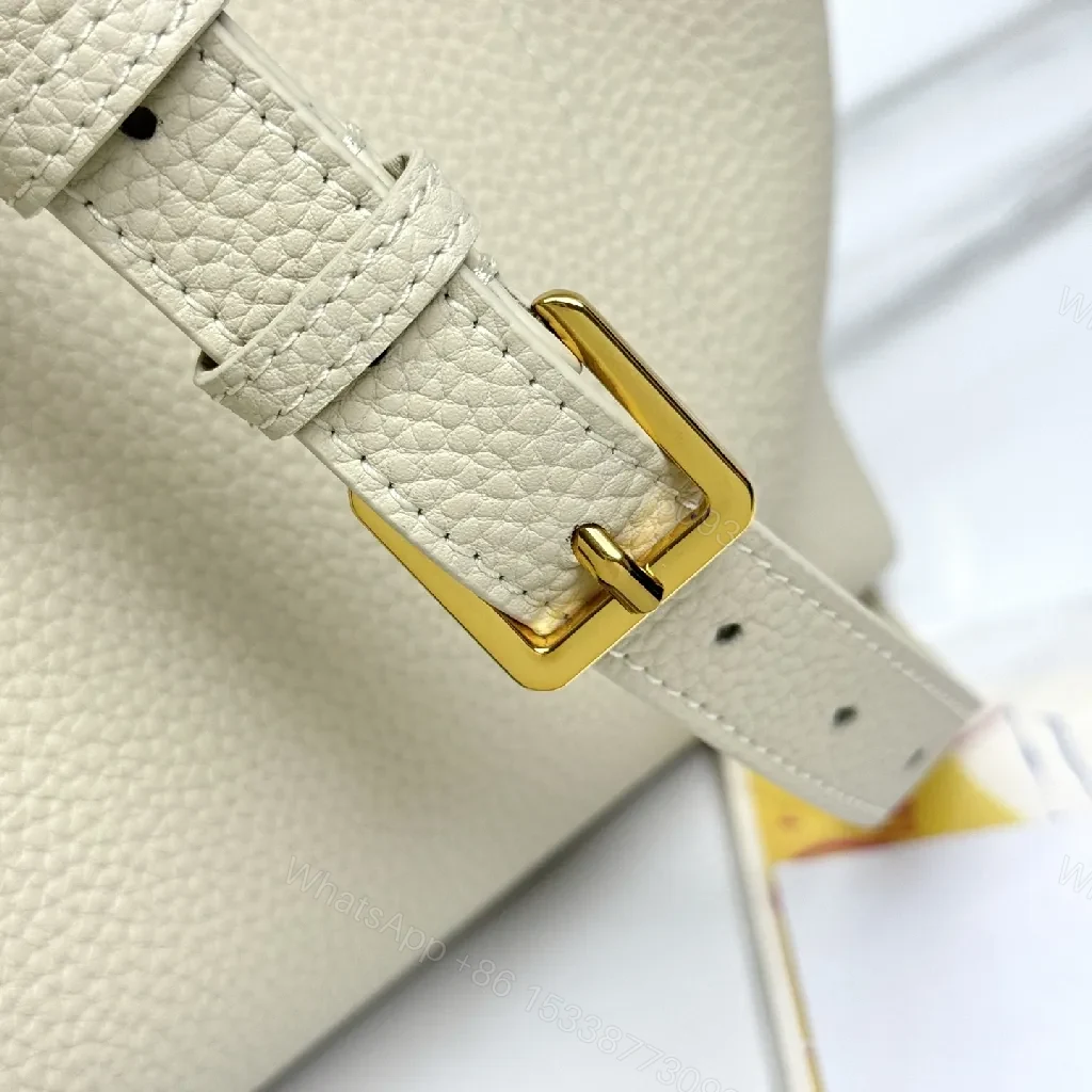View 7 of Pebbled Leather Minimalist Bucket Bag - All-Day Luxury