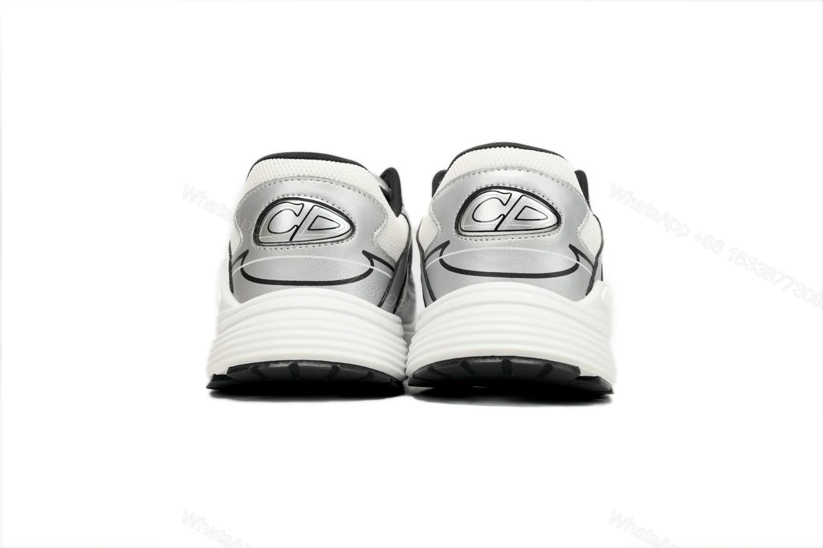 View 3 of Dior B30 White Mesh Silver-Tone Metallic Calfskin