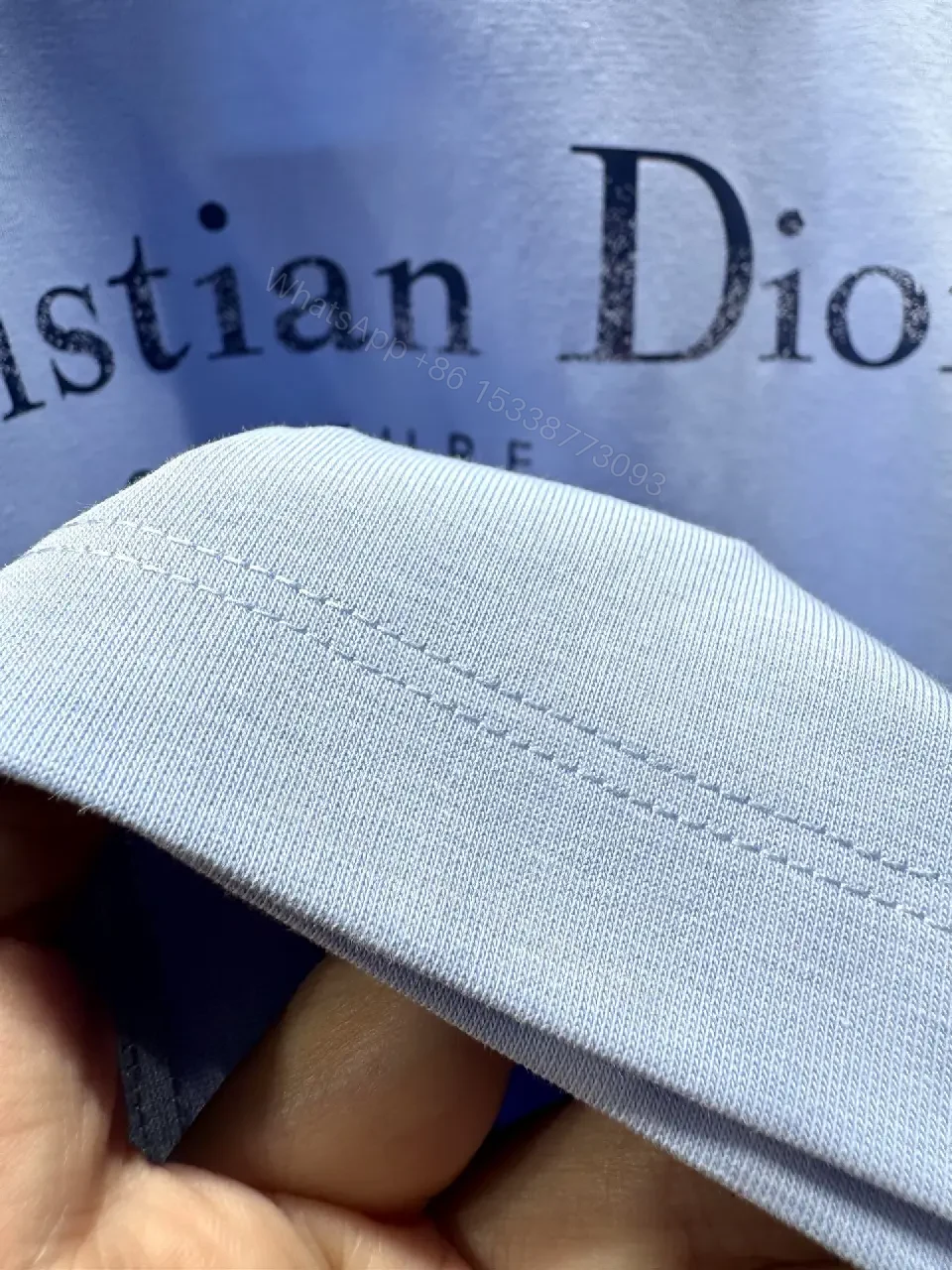 View 5 of Soft Powder-Blue Couture Tee, Relaxed Fit, Premium Comfort