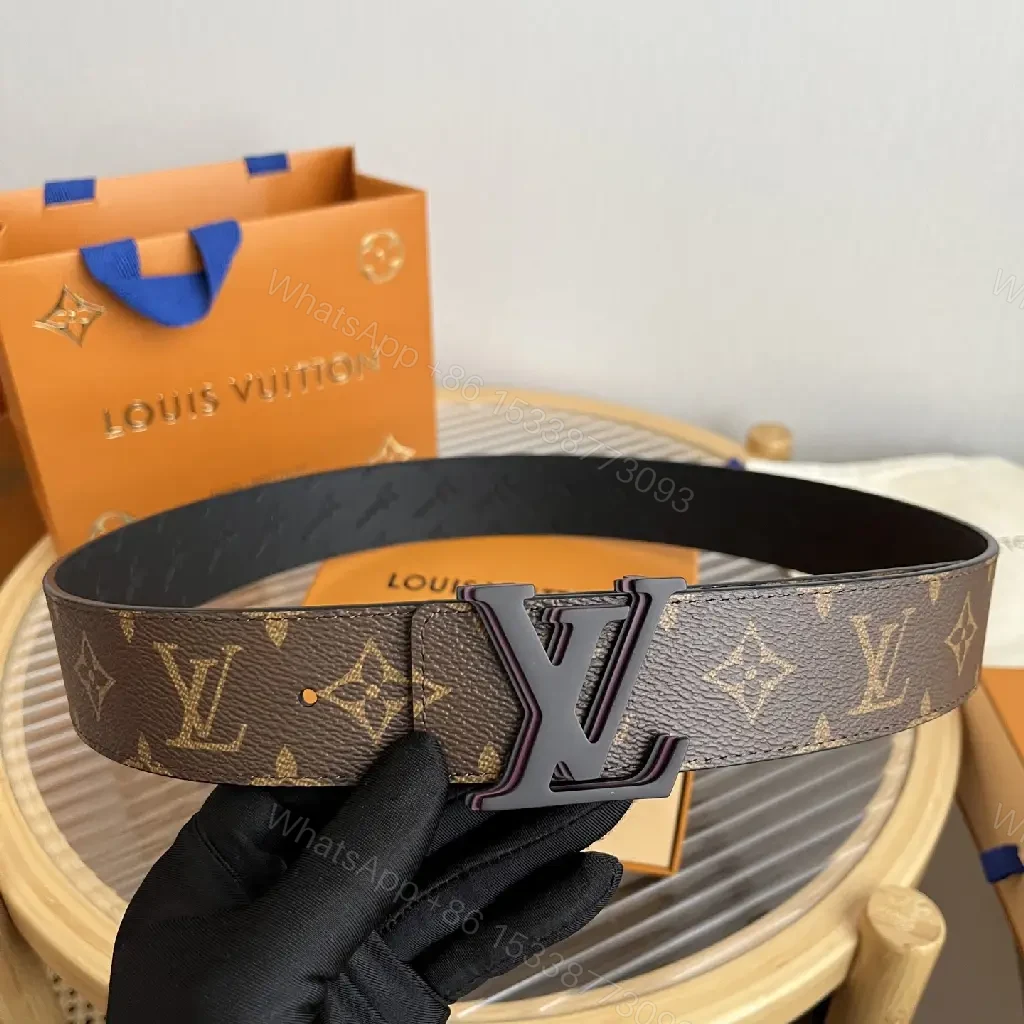 View 10 of Brown Monogram Canvas Belt with LV Logo Buckle