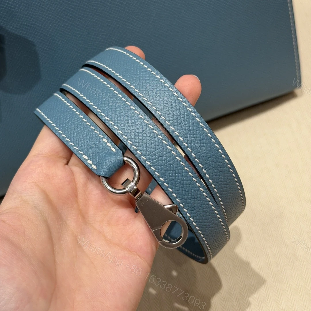 View 18 of 高仿Hermes*Kelly28系列H043130EP7C牛仔藍銀扣牛皮純手工