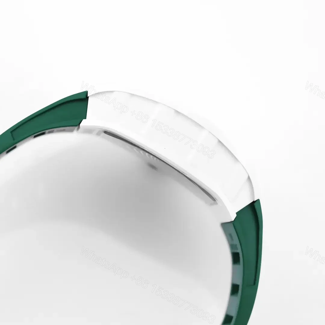 View 2 of KU+ KV-V5 White Ceramic Green Strap Watch