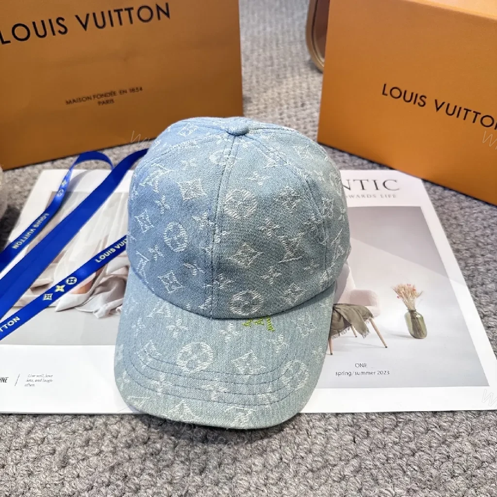 View 6 of Denim Monogram Cap: Luxe Streetwear Shine, Adjustable