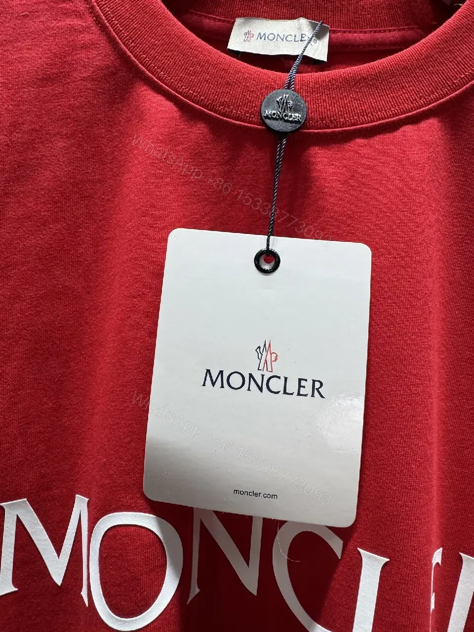 View 2 of Red Cotton Tee: Bold Red Luxury Classic Crew Neck Tee