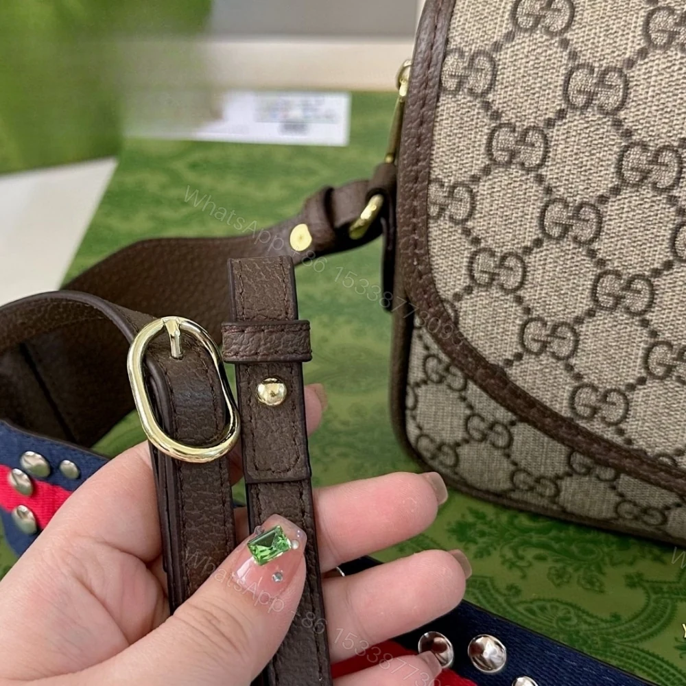 View 5 of GUCCI OPHIDIA SMALL SHOULDER BAG BEIGE AND DARK BROWN 23CM 722117 FAAX3 9789