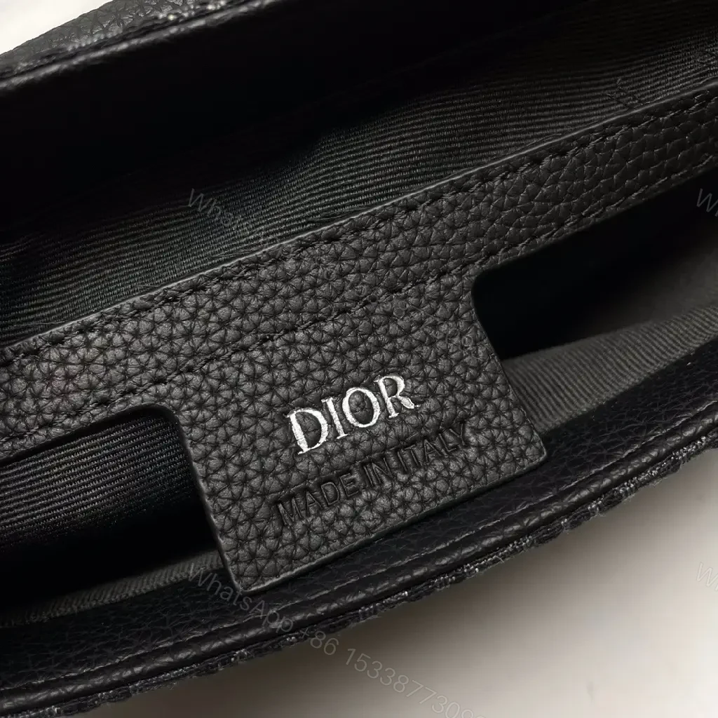 View 9 of Compact Dior Messenger Bag: Textured Leather, Structured Crossbody