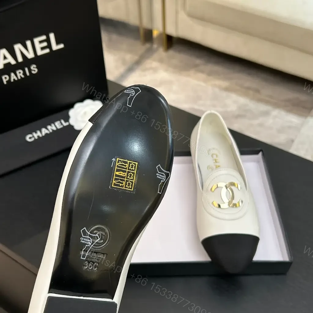 View 3 of Two-Tone Leather Loafers: Gold Hardware, Everyday Luxury