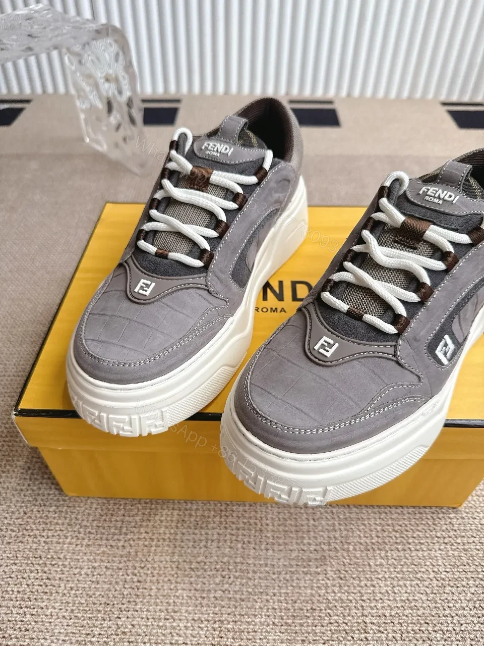 View 4 of Grey Textile Modern Luxe Sneaker with Cushioned Comfort