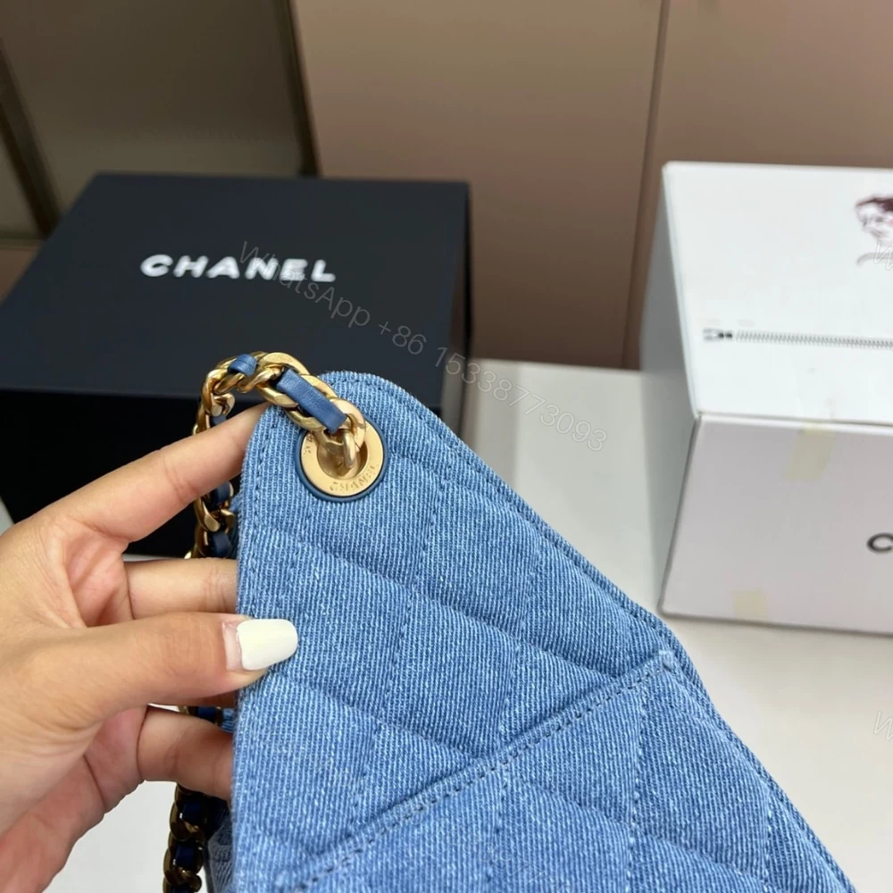 View 6 of Chanel 25 Small Handbag Washed Denim Blue 25Cm AS5293 B20603 U0475