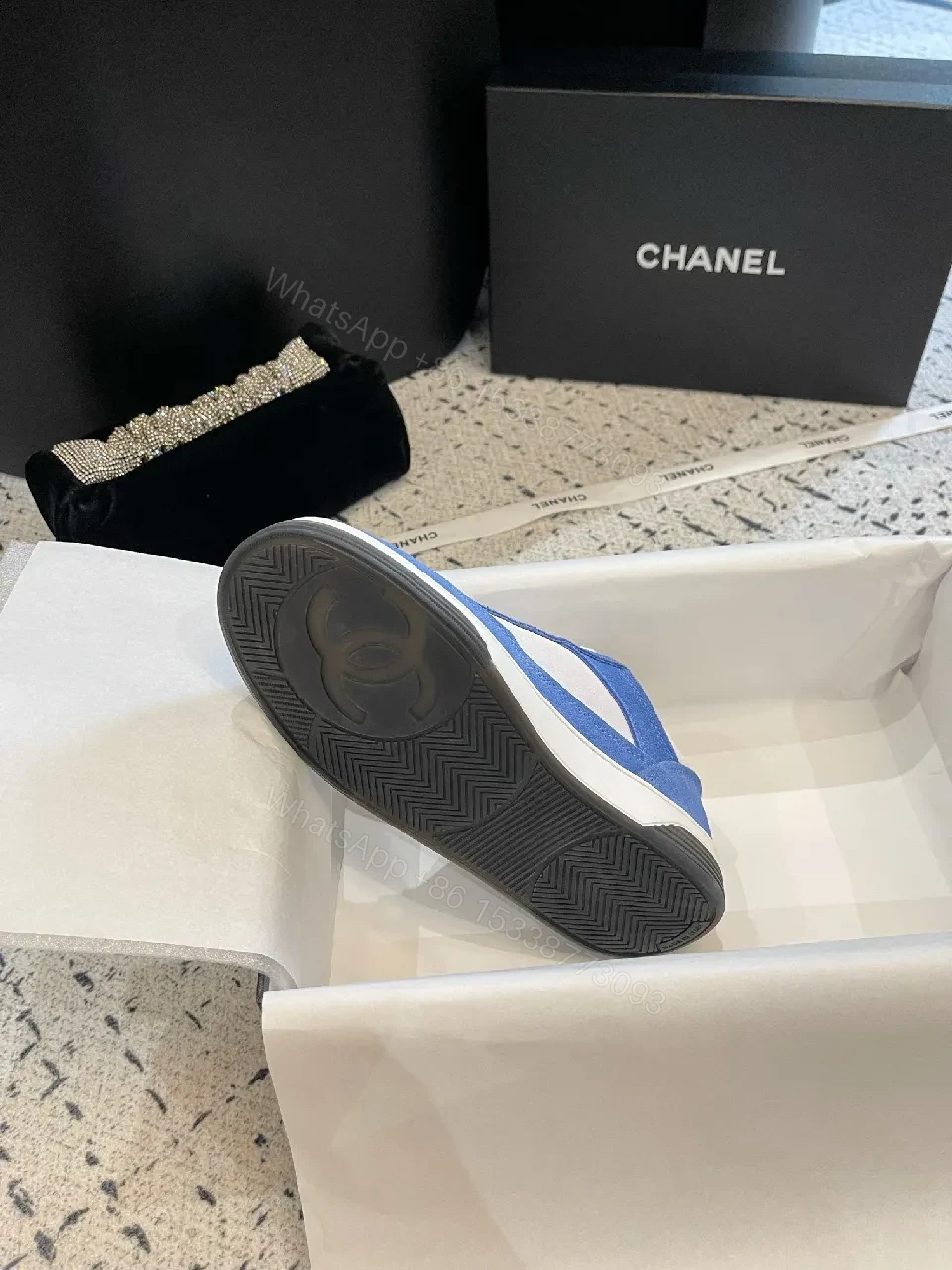 View 7 of Blue Suede & Textile Luxe Sneaker: Modern, Cushioned Comfort