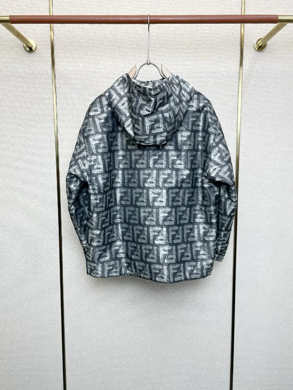 View 2 of Hooded Zip Jacket — Signature Pattern, All-Season Comfort