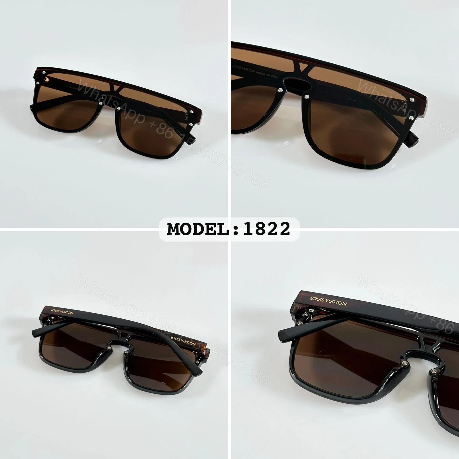 View 4 of Louis Vuitton 1822 Matte Black Oversized Sunglasses
