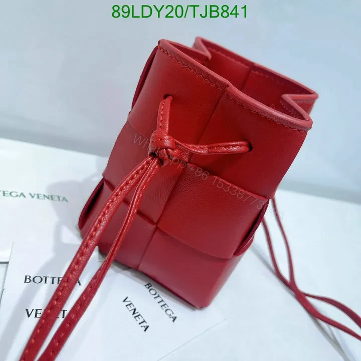 View 5 of Bottega Veneta Red Cassette Bucket Shoulder Bag LK7475